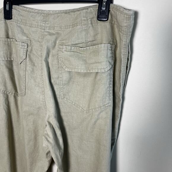 Gap Tan Linen Cotton Pants Mens Size Large Drawstring‎ Beach Resort Lightweight - Picture 7 of 10